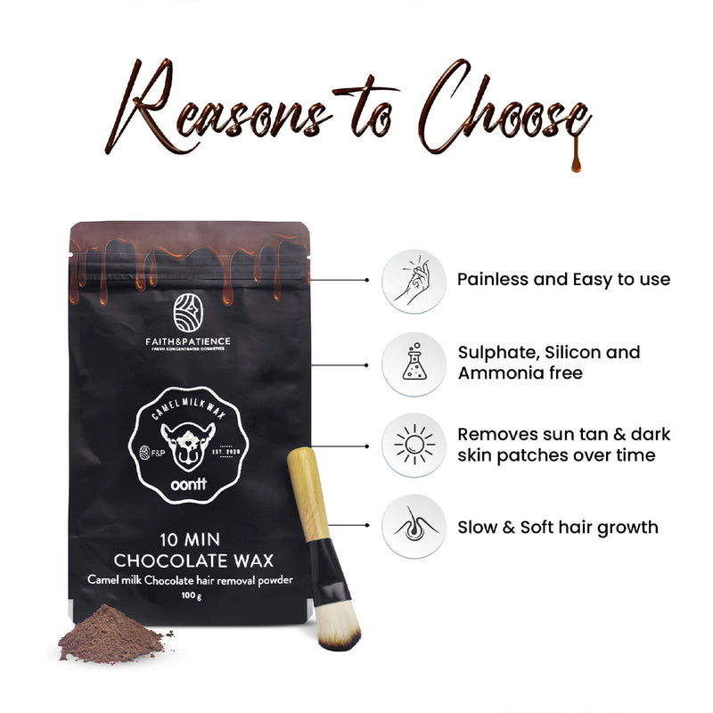 Chocolate Camel Milk Wax | Hair Removal Powder | Slow & Soft Hair Growth | 100 g