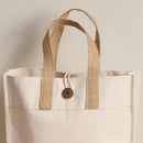 Cotton Tote Bag | Beige & White