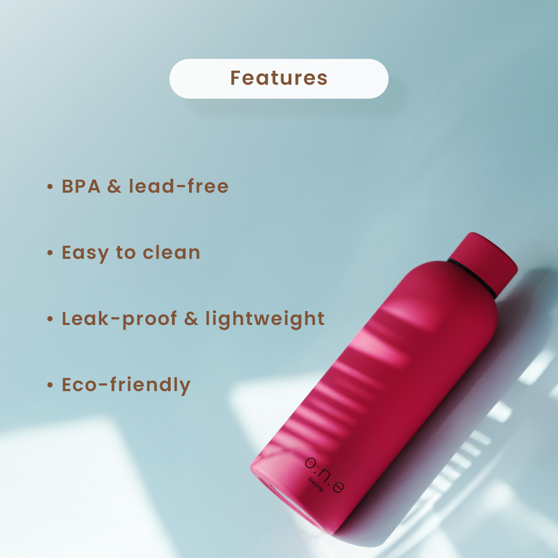 Stainless Steel Water Bottle | 500 ml | Double Wall Insulated Bottle | Dark Pink