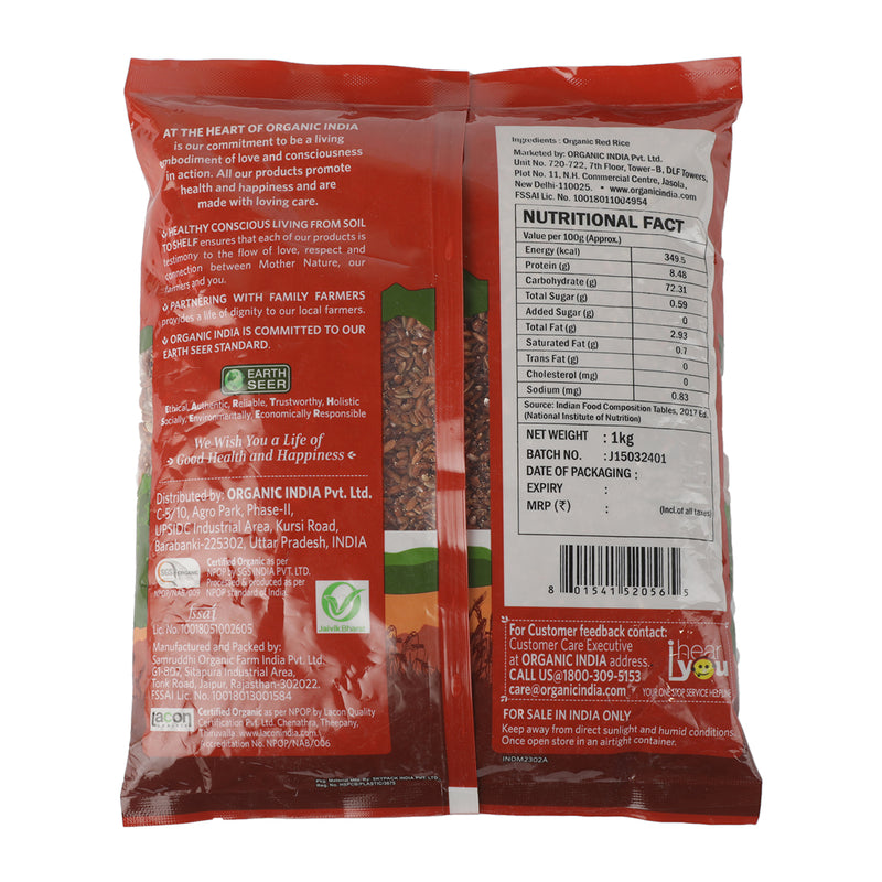 Organic India | Red Rice | Boost Immunity | Control Cholesterol | 1 kg