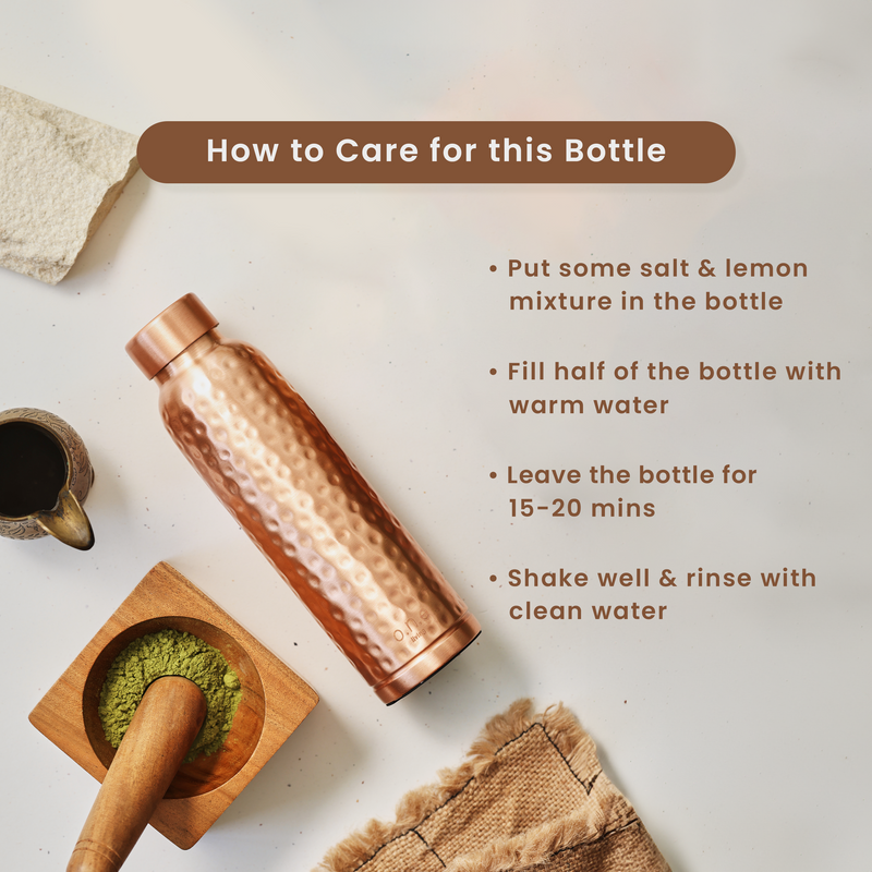 Copper Bottle | 1 Litre | Hammered | Boosts Immunity