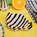 Ceramic Snacks Serving Set | Zebra Stripes | Black | 5 x 4 IN | Set of 4