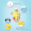Organic Cotton Baby Bodysuit & Cap | Yellow & Blue | Set of 4