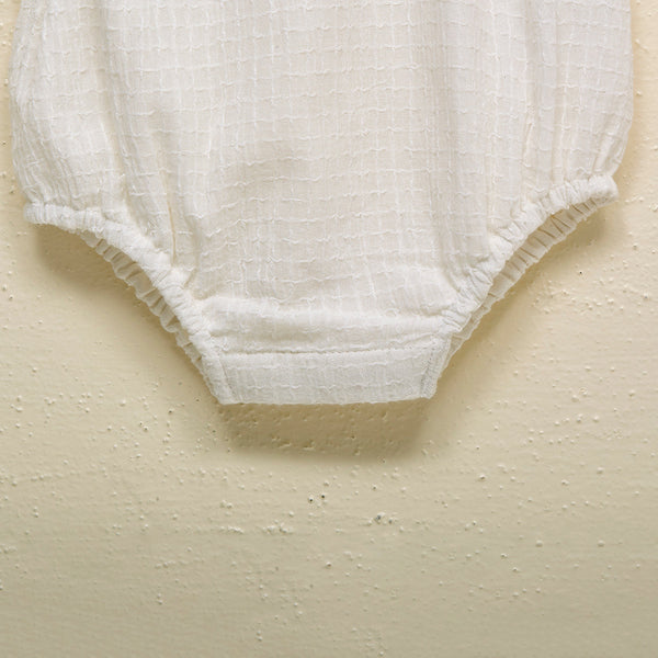 Cotton Baby Romper | Embroidered | White
