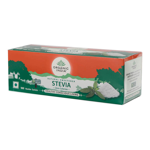 Organic India Stevia | 100 Sachets | Zero Calorie Sweetener
