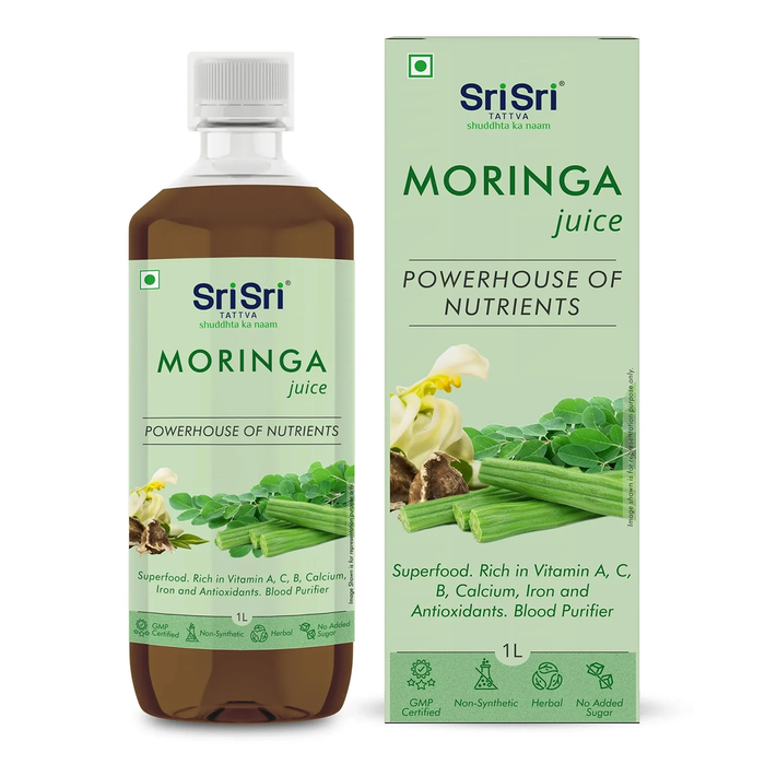 Sri Sri Tattva Moringa Juice | Powerhouse Of Nutrients | Superfood, Rich In Vitamin A,C,B, Calcium, Iron & Antioxidants | 1 Litre