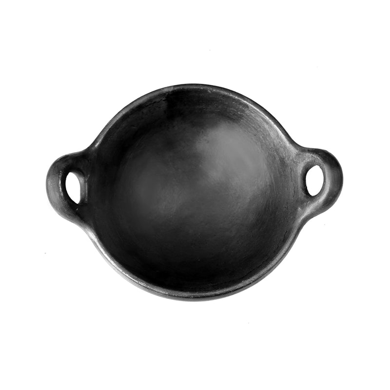 Clay Pots For Cooking | Blackened Clay Kadai | 10 Inches