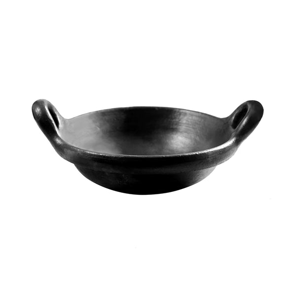 Clay Pots For Cooking | Blackened Clay Kadai | 10 Inches
