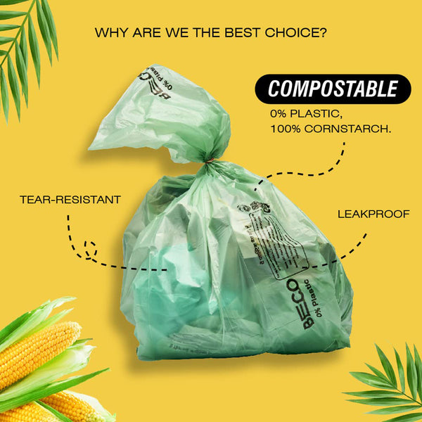 Garbage Bags | Compostable | 17 X 19 | 15 Pieces | Pack of 3