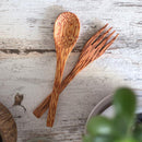 Handmade Coconut Wood Spoon and Fork Set of 2