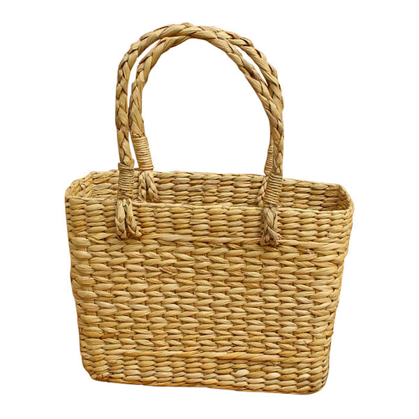 Beige Kauna Grass Basket Bag