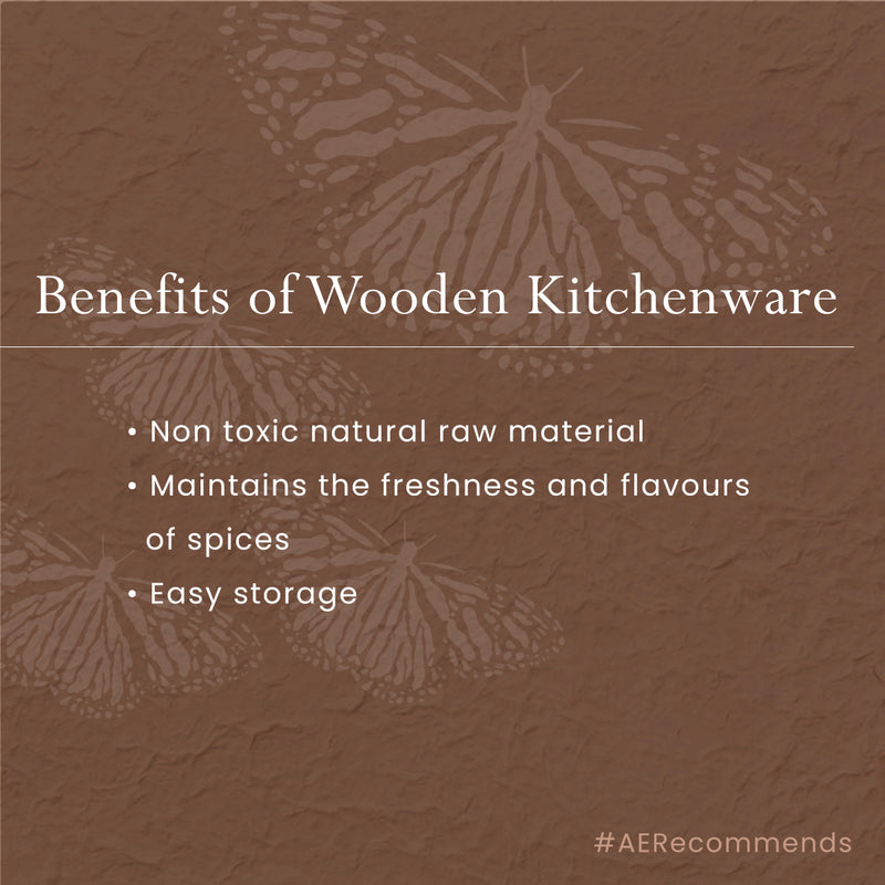 Wooden Spice Box | Masala Box | Sheesham Wood | Brown | 7.8 inches