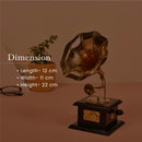 Antique Home Decor | Iron Gramophone Showpiece | Gold Finish | LxWxH - 12x11x22 cm