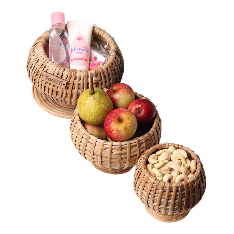 Cane Basket | Fruit Basket | Set of 3