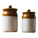 Ceramic Barni | 1 Litre | White & Brown