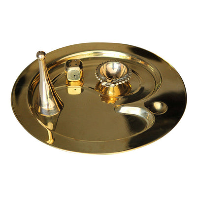 Brass Pooja Thali Set | Dia-22 cm