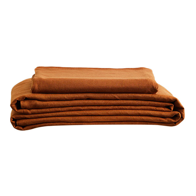 Linen Bedsheet with Pillow Covers | Cinnamon Brown