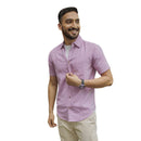 Linen Shirt for Men | TENCEL Lyocell | Half Sleeve | Lavender