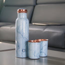 Copper Bottle with Glasses | White | Bottle-900 ml & Glass-270 ml each | Set of 3