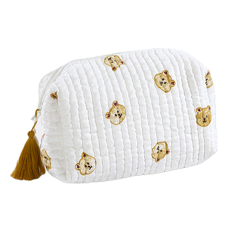 Cotton Toiletry Bag for Baby & Kids | Quilted | Ivory