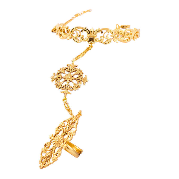 Brass Haathphool | Bracelet | Phulara | 18k Gold Plated