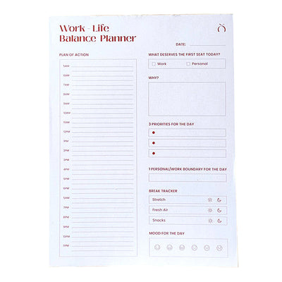 Maplitho Paper Daily Planner | Work Life Balance | 100 Sheets