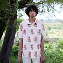 Mulmul Cotton Shirt for Men | Handblock Print | Light Pink