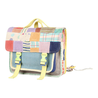 Kids Backpack Bag | Cotton Denim | Patchwork | Multicolour | 3 L