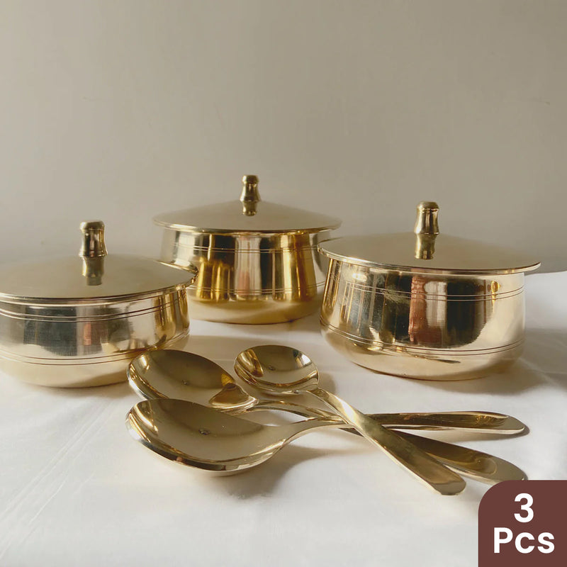 Bronze Serving Bowls | Gold Finish | Set of 3