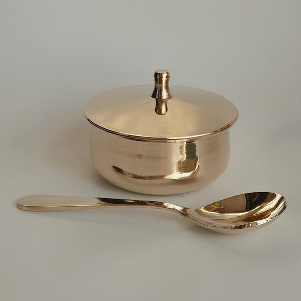 Bronze Serving Bowl Set | with Ladles | Gold | 6 Pcs