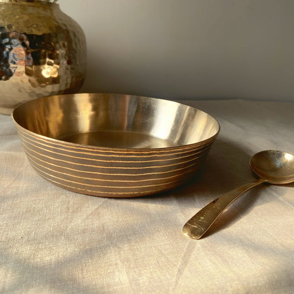 Bronze Serving Bowl Set | Tasli | Gold