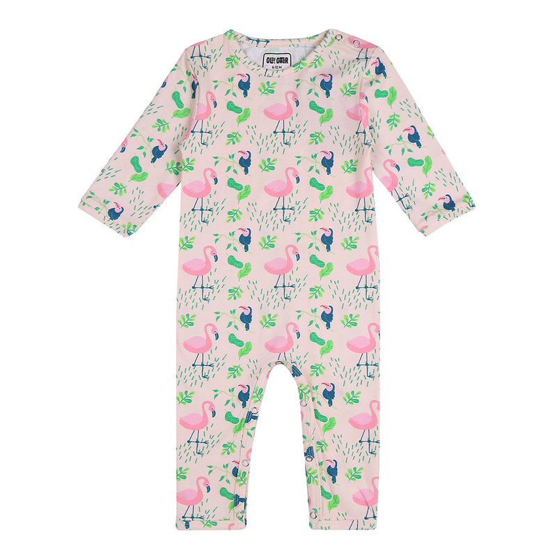 Organic Cotton Baby Bodysuit | Flamingo Design | Pink