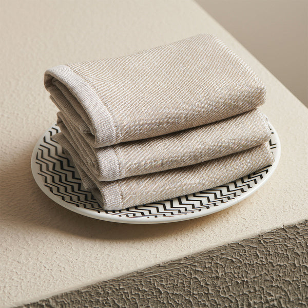 Bamboo Cotton Towel Set | Terry Cloth | Autumn Beige | Set of 4