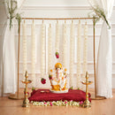 Metal Backdrop Stand for Pooja Decoration | Square Shape | Gold | 74 cm