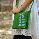 Cotton Canvas Crossbody Bag | Patchwork | Green