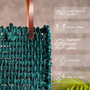 Sabai Grass Lunch Bag | Based Leather Handle | Indigo