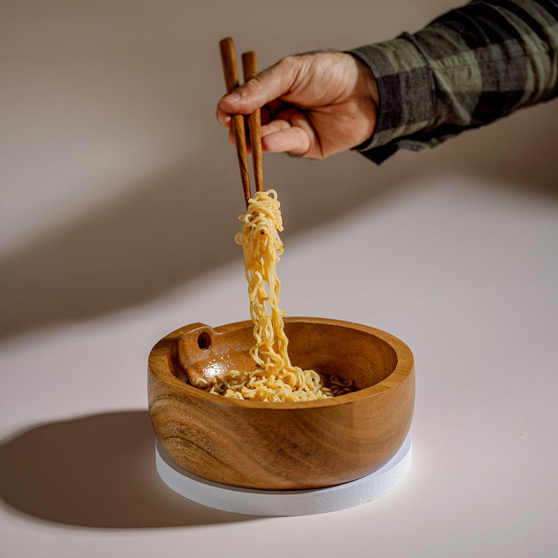 Wooden Ramen Bowl with Chopsticks | Brown | 1 L