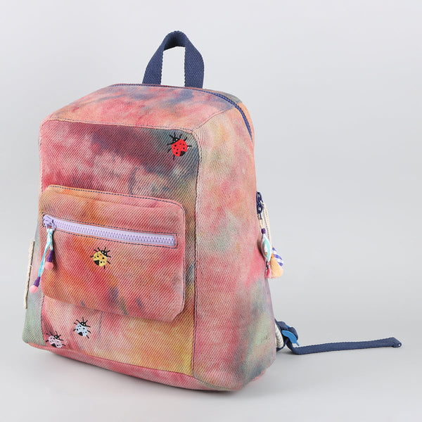 Cotton Denim Kids Backpack | Tie-Dye | Multicolour | 5 L