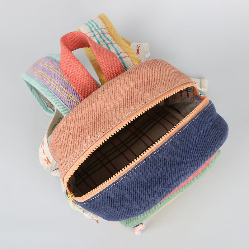 Kids Backpack Bag | Cotton Denim | Multicolour | 3 L