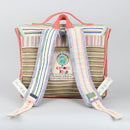 Cotton Denim Kids Backpack Bag | Striped | Multicolour | 3 L