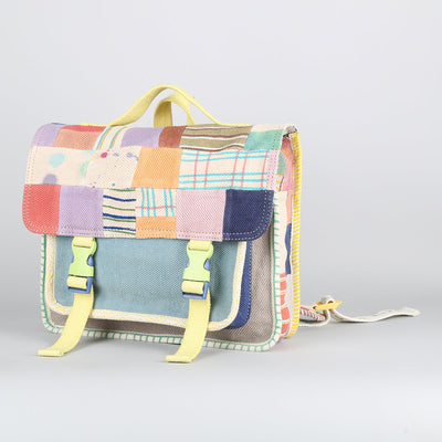 Kids Backpack Bag | Cotton Denim | Patchwork | Multicolour | 3 L