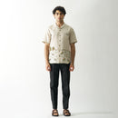 Linen Shirt for Men | Hand Embroidered | Beige | Lazy Sheep