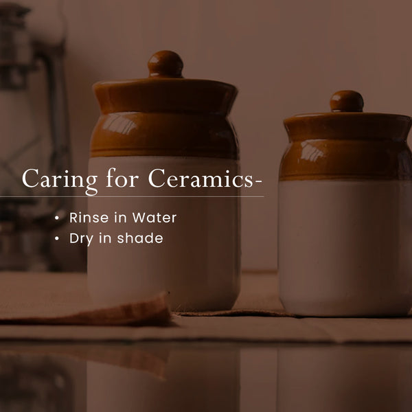 Ceramic Barni | 1 Litre | White & Brown
