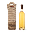 Cotton Bottle Bag with Handles | Bottle cover | White & Beige | 1 L