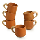 Terracotta Tea Cups | Earthen Brown | 140 ml | Set of 6