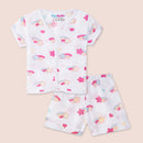 Organic Muslin Shorts Set for Baby | Shooting Stars Design | White