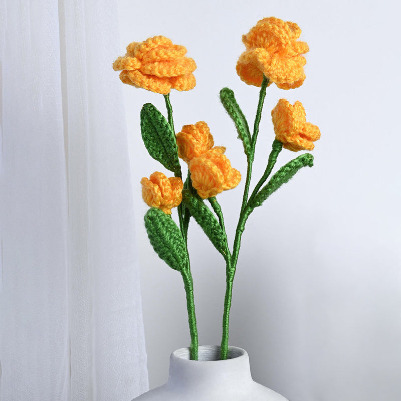 Rose Crochet Flowers | Sunrise Yellow | 12 inches