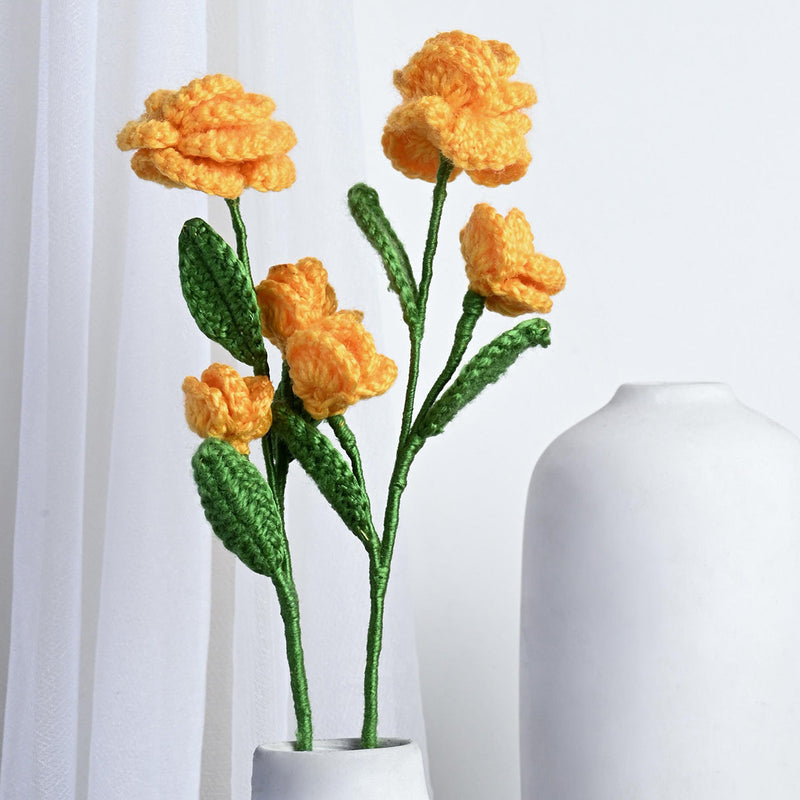 Rose Crochet Flowers | Sunrise Yellow | 12 inches