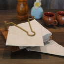 Wooden Tissue Paper Holder | Brown & Gold | 20 cm