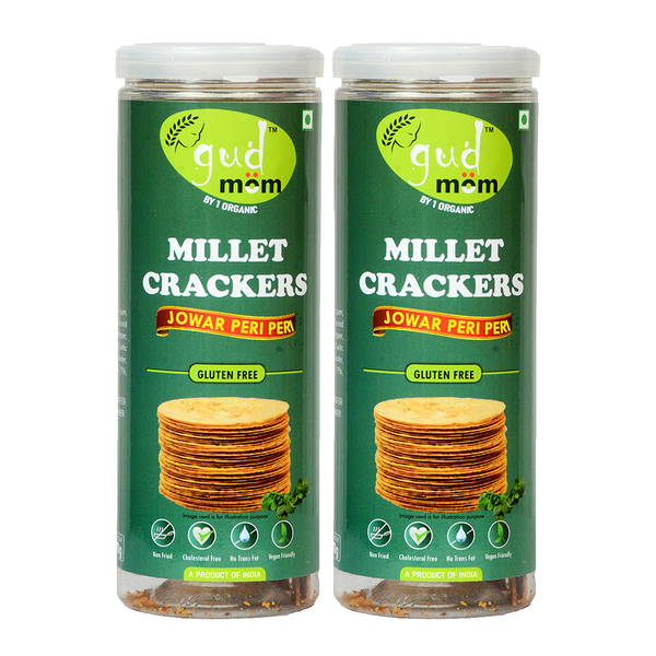 Crackers | Jowar Millet | Peri Peri | Gluten Free | 90 g | Pack of 2
